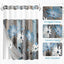 Cortina ducha rústica tela flores azules doble capa