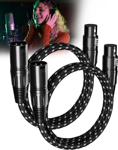 Cables XLR 3pies 2pzas para micrófono trenzado blindado