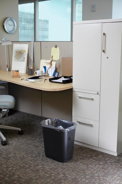 Basurero resina plástico 7gal gris para dormitorio oficina