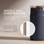 Taza acero inox 18/8 doble pared 16oz azul marino