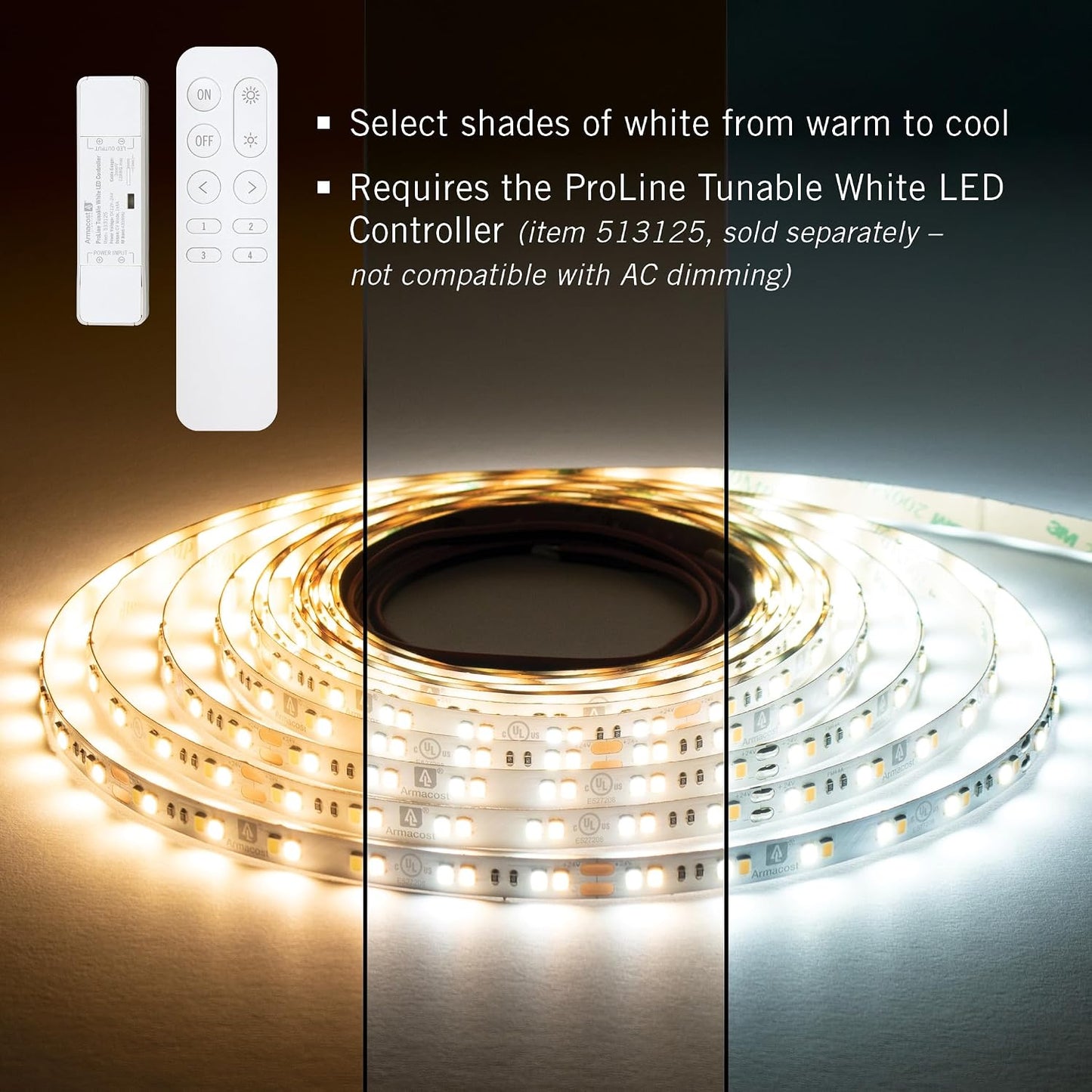 Luz cinta LED sintonizable CCT 24V 16.4pies