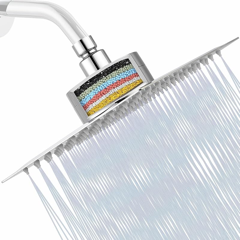 Cabezal ducha lluvia acero inox 15 etapas filtro cloro