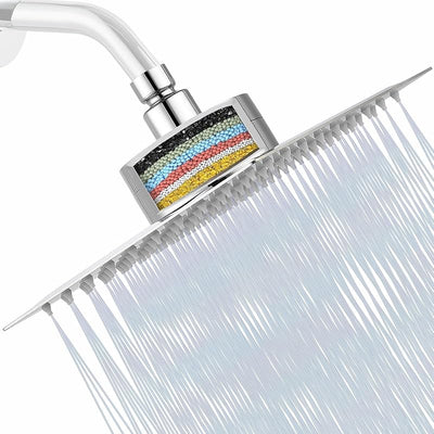 Cabezal ducha lluvia acero inox 15 etapas filtro cloro