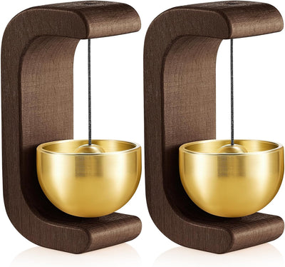2 Pzas Campanillas de Viento Madera Forma C Decoración