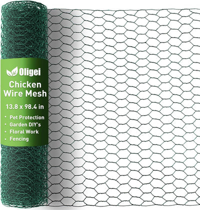 Alambre pollo malla PVC galvanizado 13.8x98.4pulg