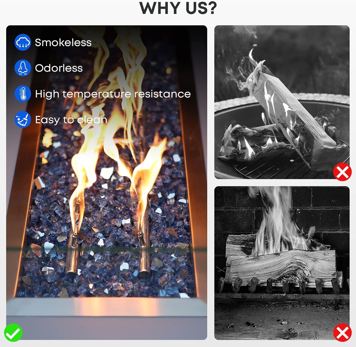 Cristal para chimenea y fogatas
