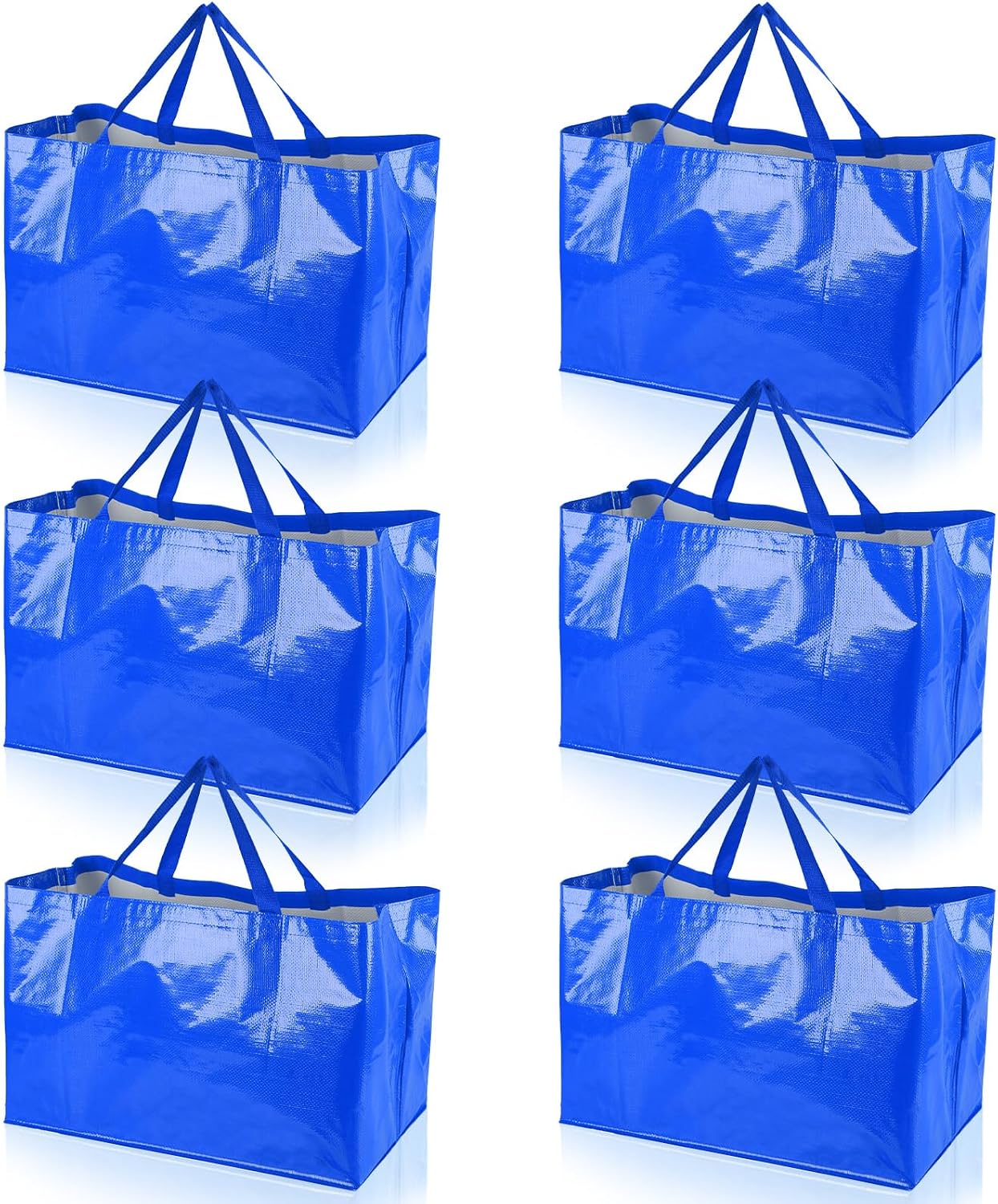 6 Pzas Bolsas Compra Extragrandes Reutiliz. Coloridas