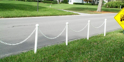 Cadena plástica barrera 2pulg blanco