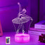 Luz Nocturna Ballet 3D con Control Remoto 16 Colores para Niñas