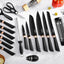 Set 17 Cuchillos Acero Inox con Bloque y Afilador