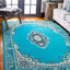 Alfombra persa 2'2"x3' color turquesa/marfil