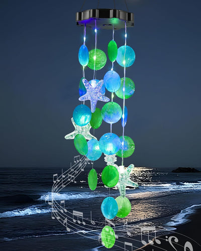 Campanillas viento solar luces colgantes jardín regalo mamá