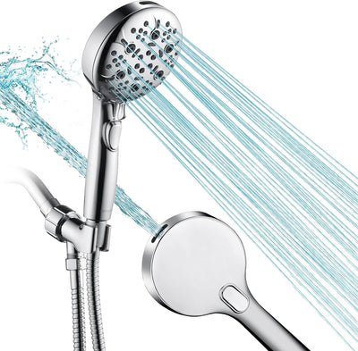 Cabezal ducha con mano 9 ajustes manguera inox 79pulg