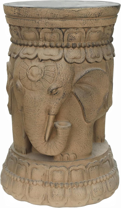 Estatua elefante loto resina soporte mesa jardín