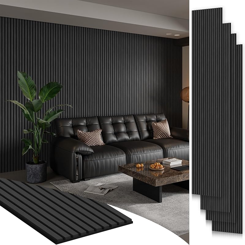 4 Paneles Pared Madera Insonorizados 106x12.6"