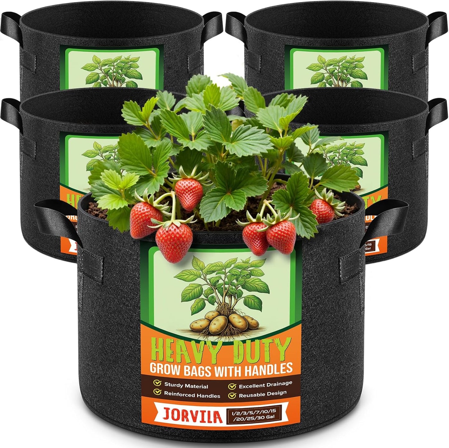 5 Pzas Macetas Tela No Tejida 3gal para Tomate Papa