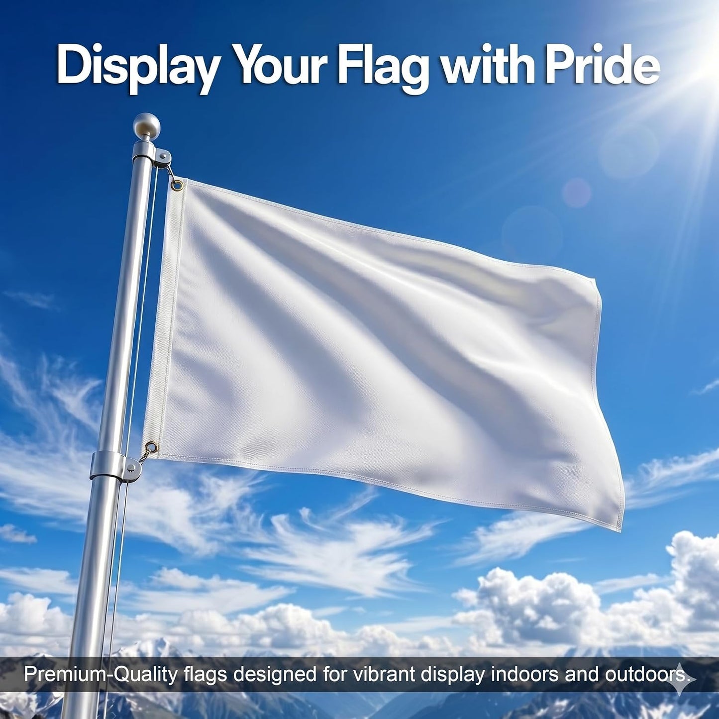 Bandera blanca 2x3pies poliéster resistente UV