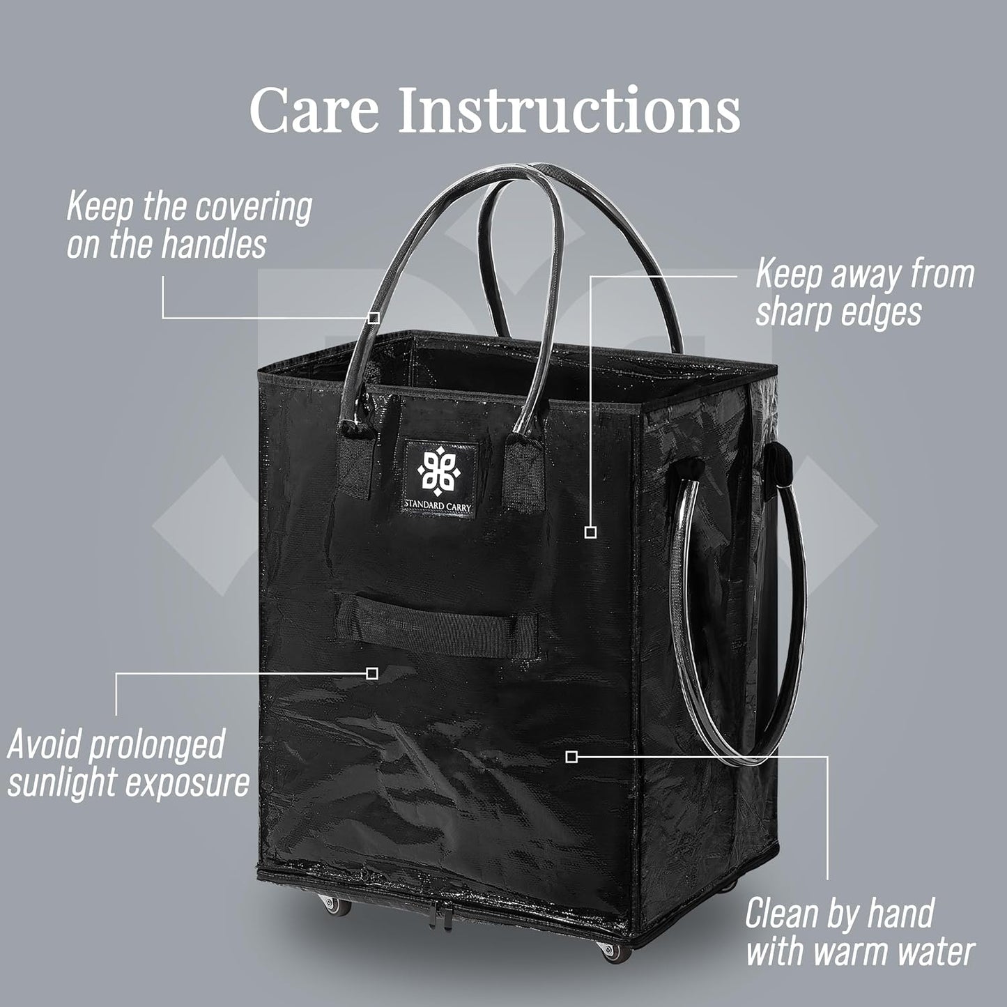 Bolsa comestibles reutiliz. con ruedas plegable