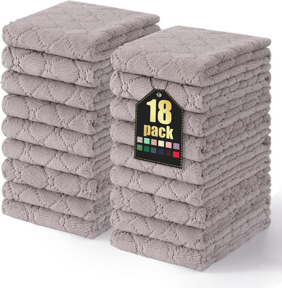 18 Pzas Paño Microfibra Secado Rápido Absorbente Gris