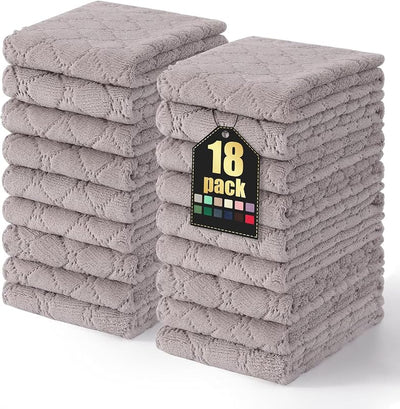 18 Pzas Paño Microfibra Secado Rápido Absorbente Gris