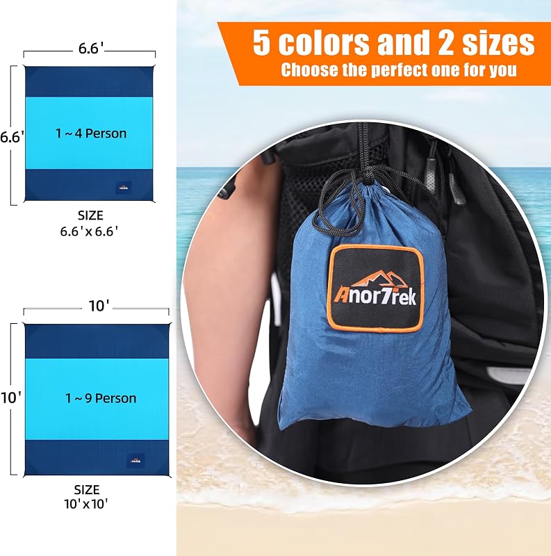 Manta playa secado rápido ligera suave 6.6x6.6pies azul oscuro