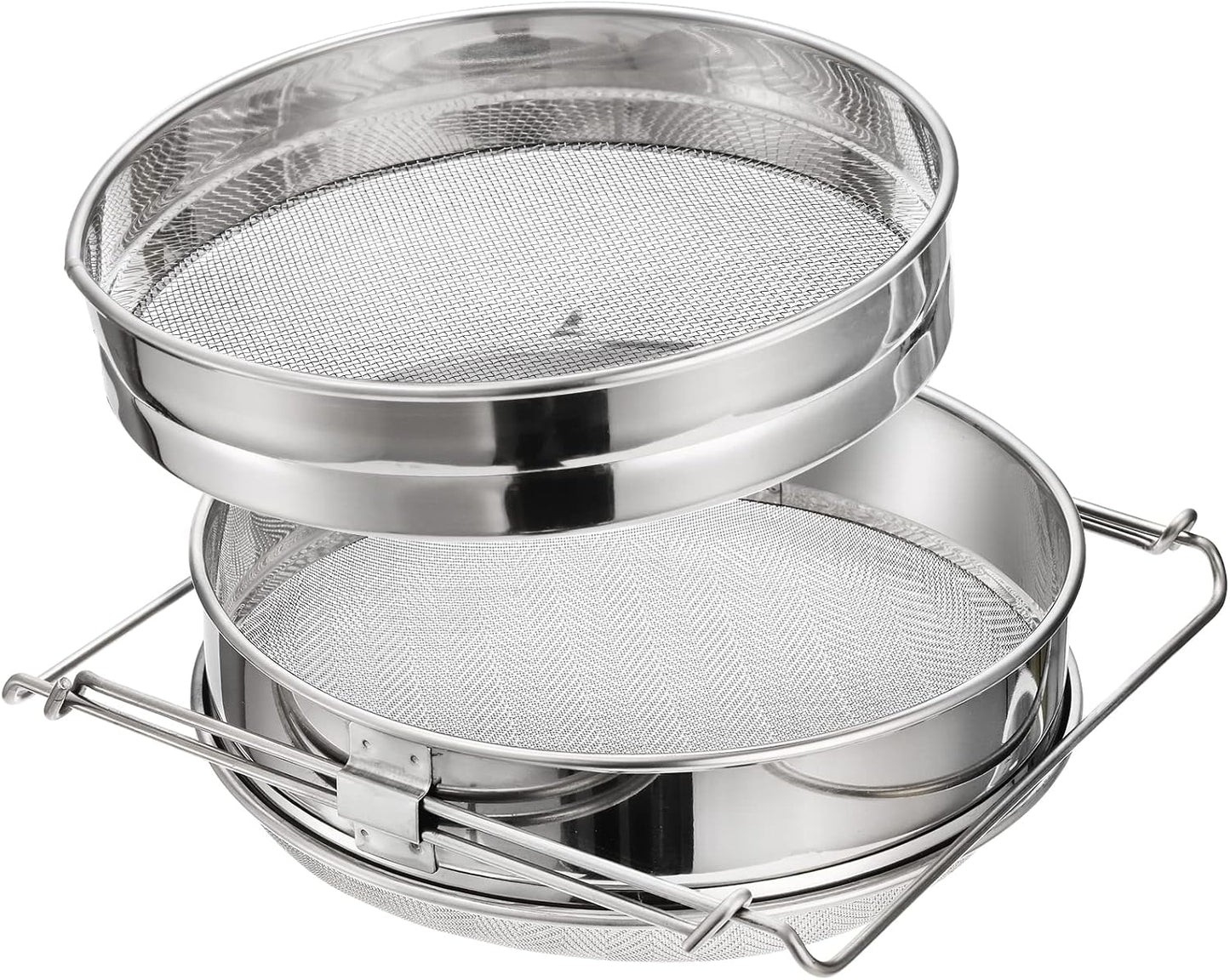 Colador miel acero inox 9" x4" tamiz doble