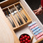 Organiz. cubiertos bambú cajón cocina utensilios natural