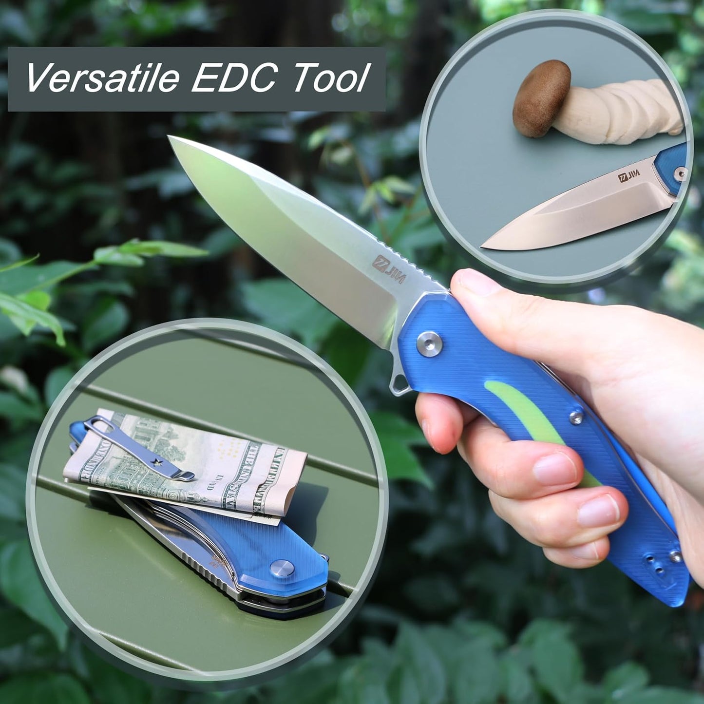 Kit cuchillos plegables EDC con clip hoja D2 3.5pulg