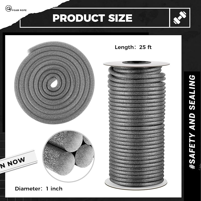 Varilla espuma 1pulg x25ft para grietas concreto gris