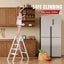 Escalera plegable aluminio 4 escalones blanco crema 330lb