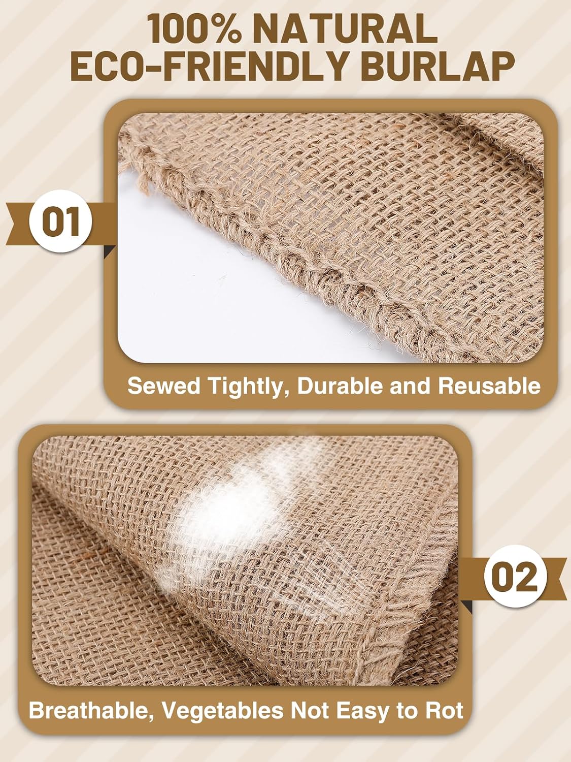 4 Bolsas Yute 14x20" Almacenamiento Alimentos