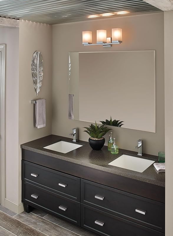 Accesorio baño doble montaje 90 grados 3 luces cromado
