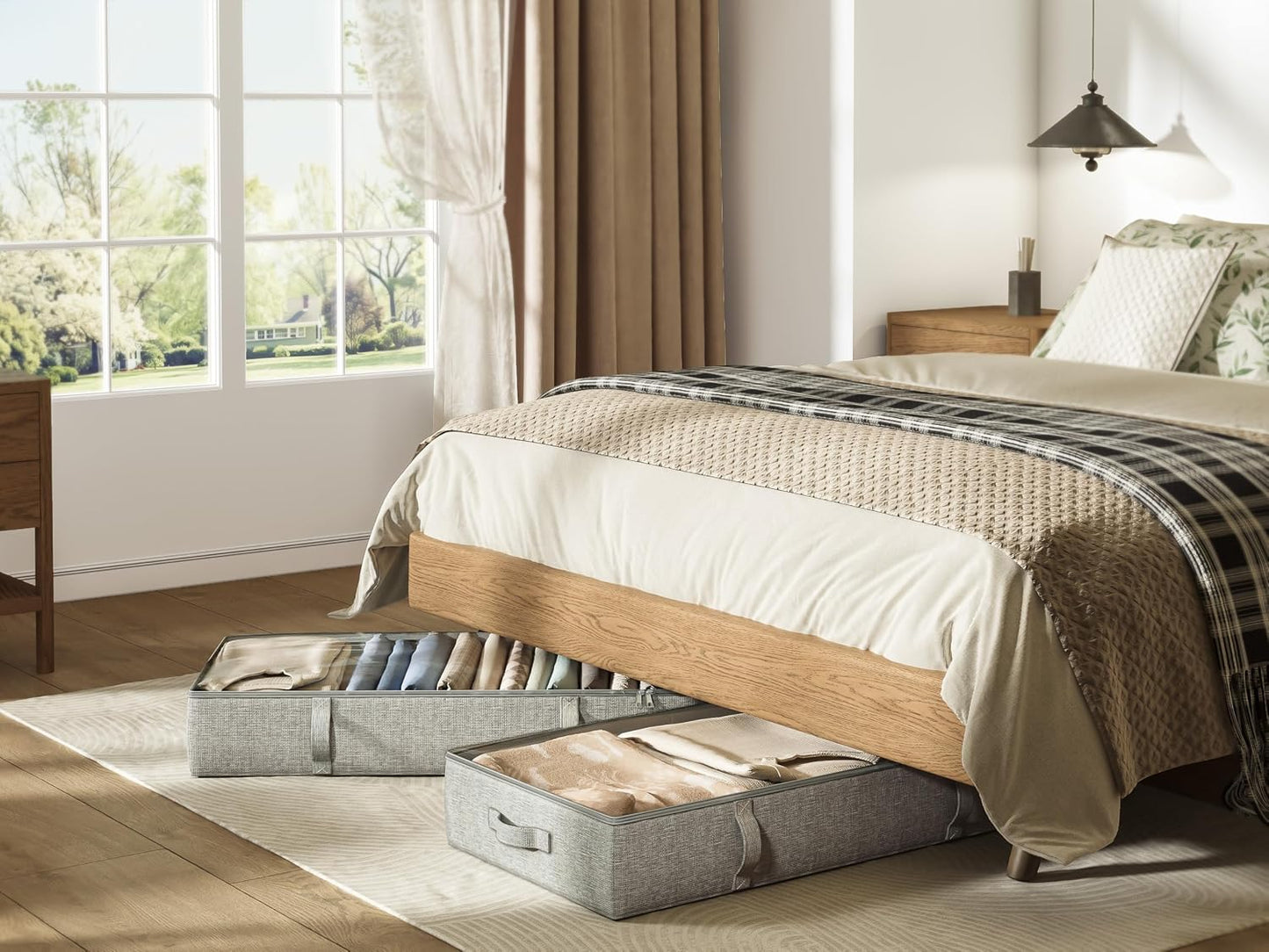 2 Contenedores Almacenamiento Bajo Cama 6" con Paredes