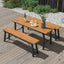 Mesa plegable acacia metal para picnic camping