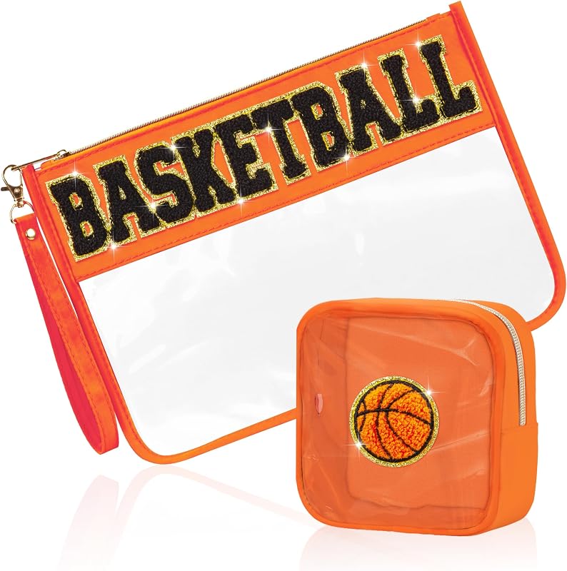 2 Pzas Bolsas Cosméticas PVC Transparente con Parche Letras