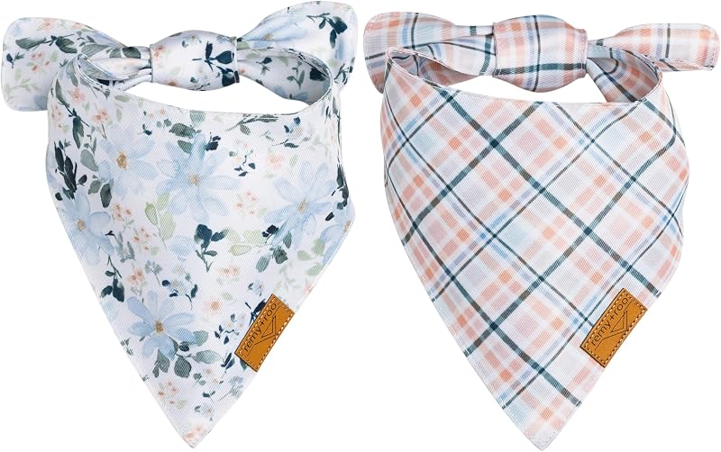 Paquete 2 Bandanas Perros Tela Poliéster Ajustable