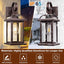 Farol pared bronce IP65 aluminio vidrio transparente