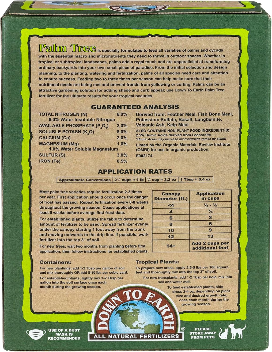 Alimento vegetal palmeras cícicas exóticas 5lb