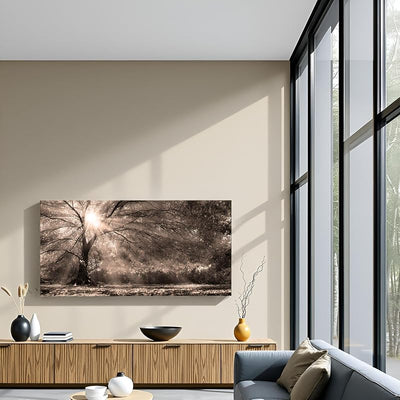 Lienzo decorativo árbol grande paisaje bosque 24x48pulg