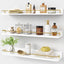 Estantes flotantes baño 24" set 3 dorados con barandilla