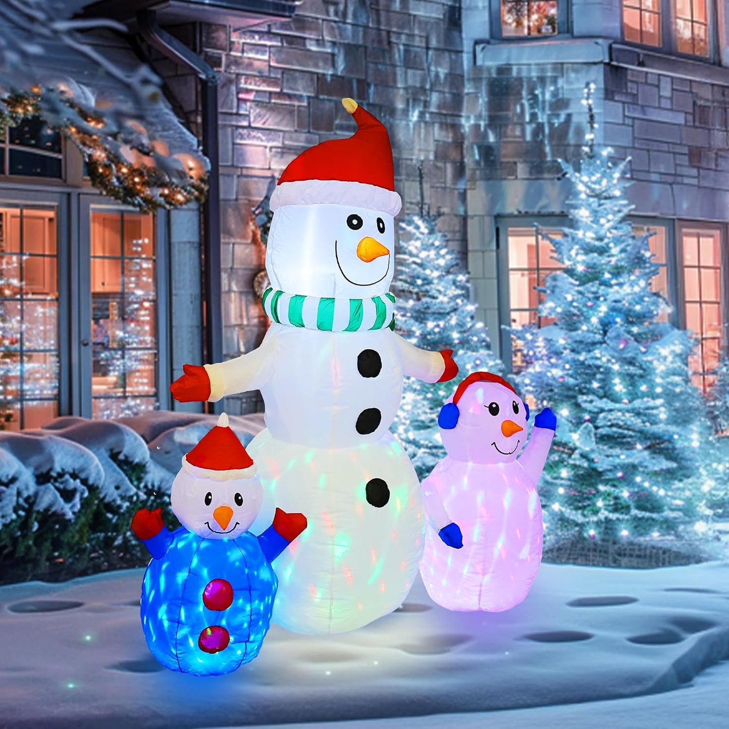 Muñeco nieve inflable 6ft con luces LED impermeable Navidad