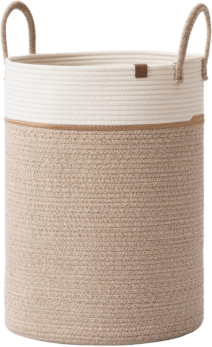 Cesta tejida cuerda para lavandería y guardería L