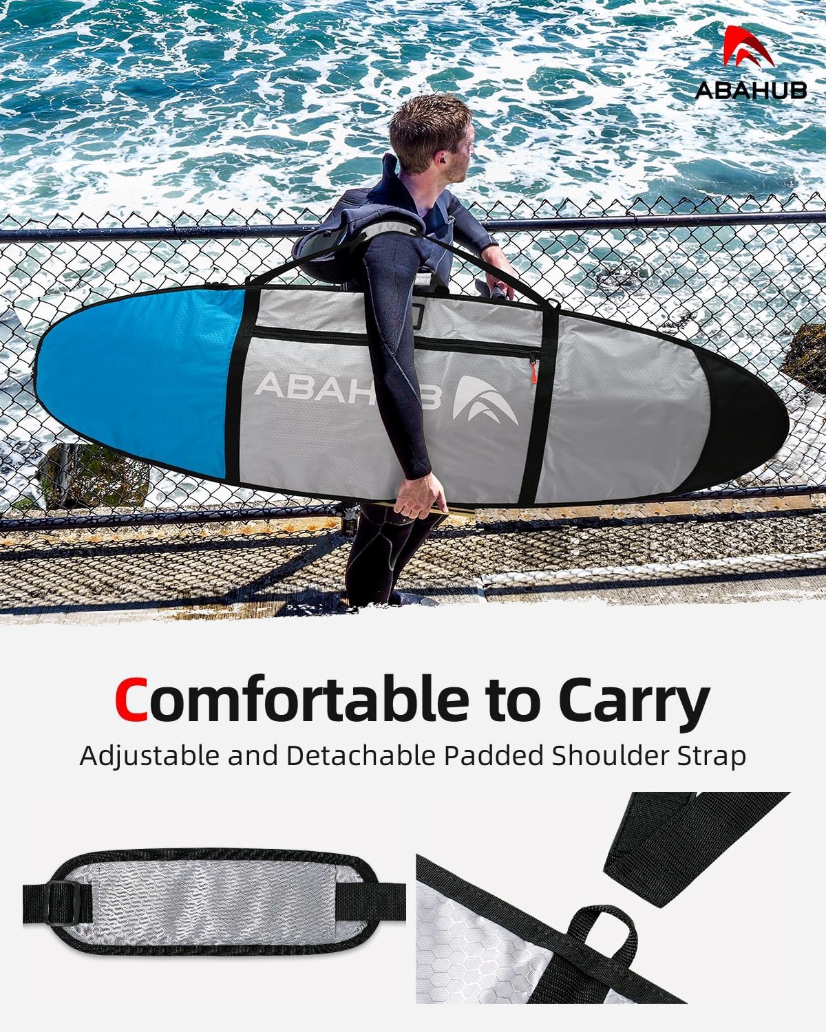 Bolsa viaje tabla surf acolchada espuma 6'0 a 10'0