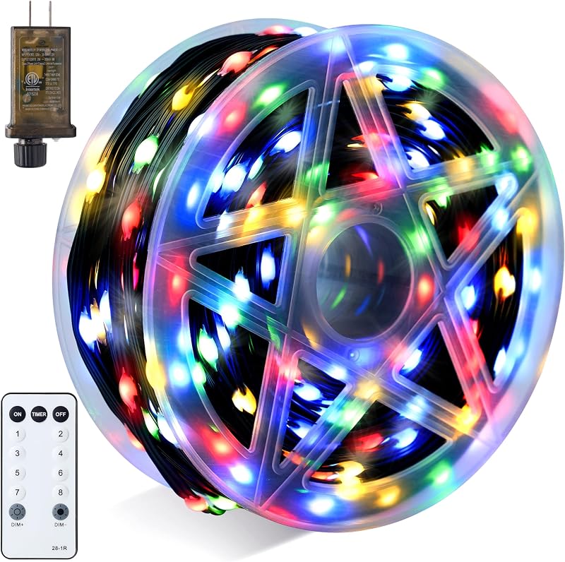 600 Luces LED Navidad Exterior 198ft Multicolor Control