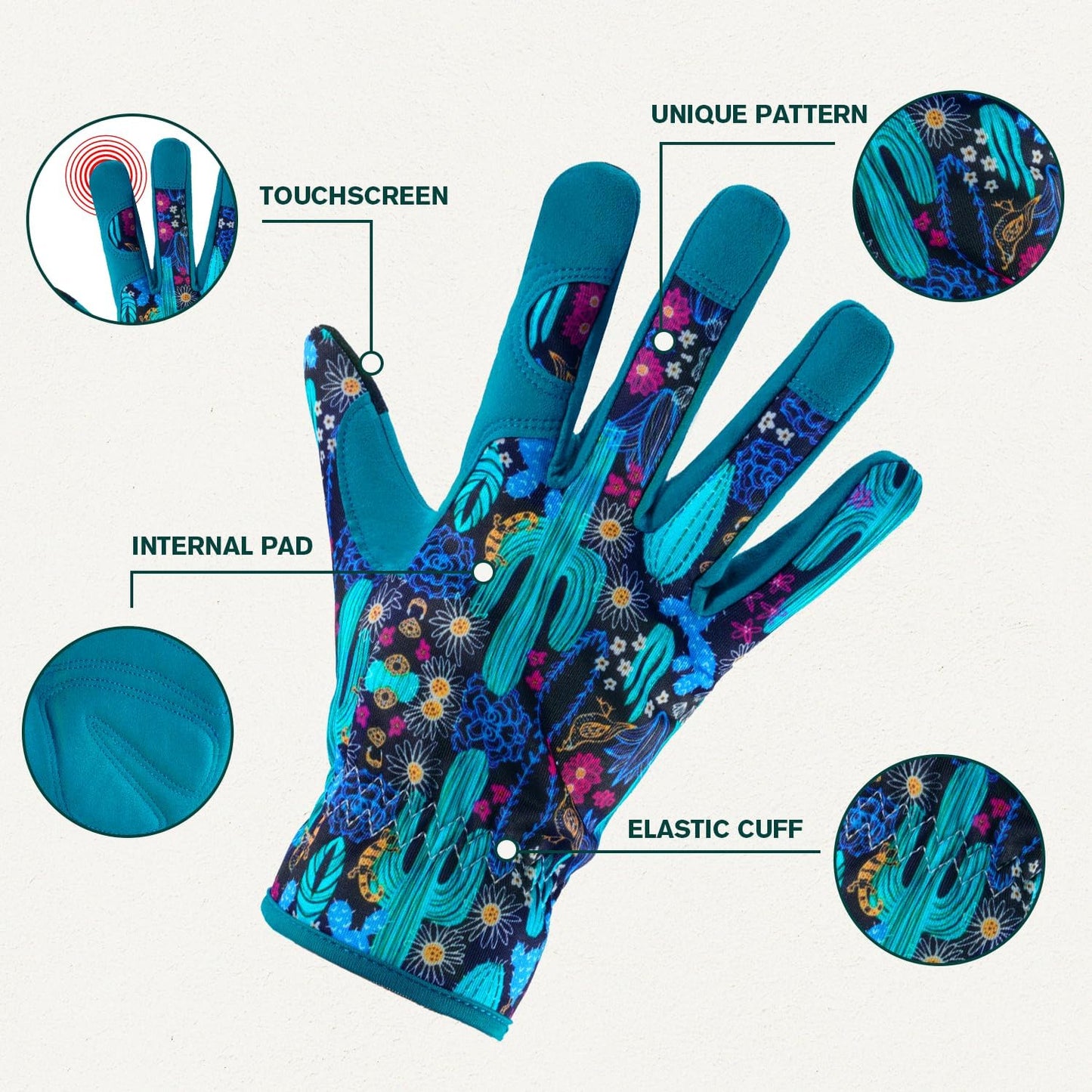 Guantes jardinería mujer tacto agarre antiespinas