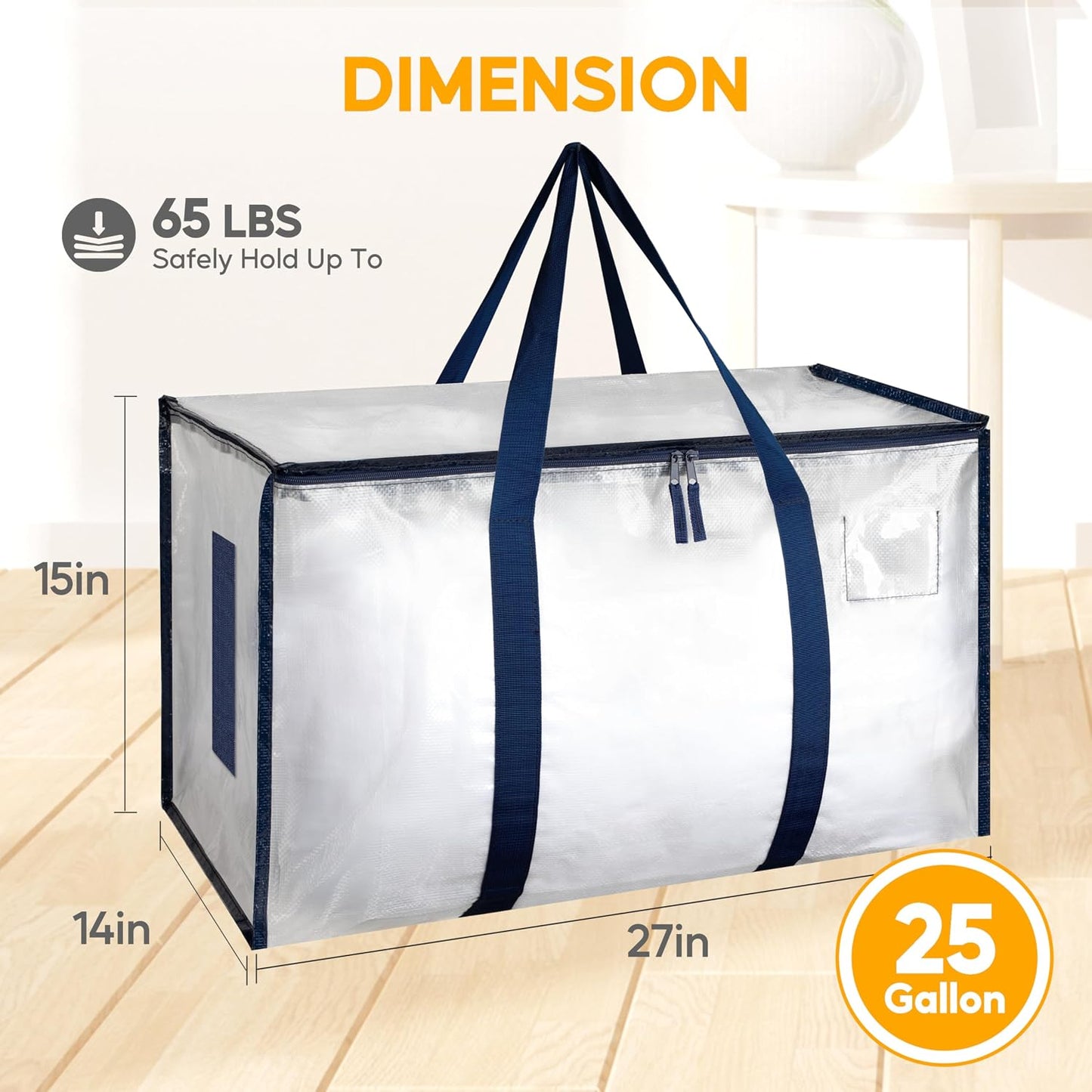 6 Pzas Bolsas Mudanza Grande con Cremallera Asa Resistentes