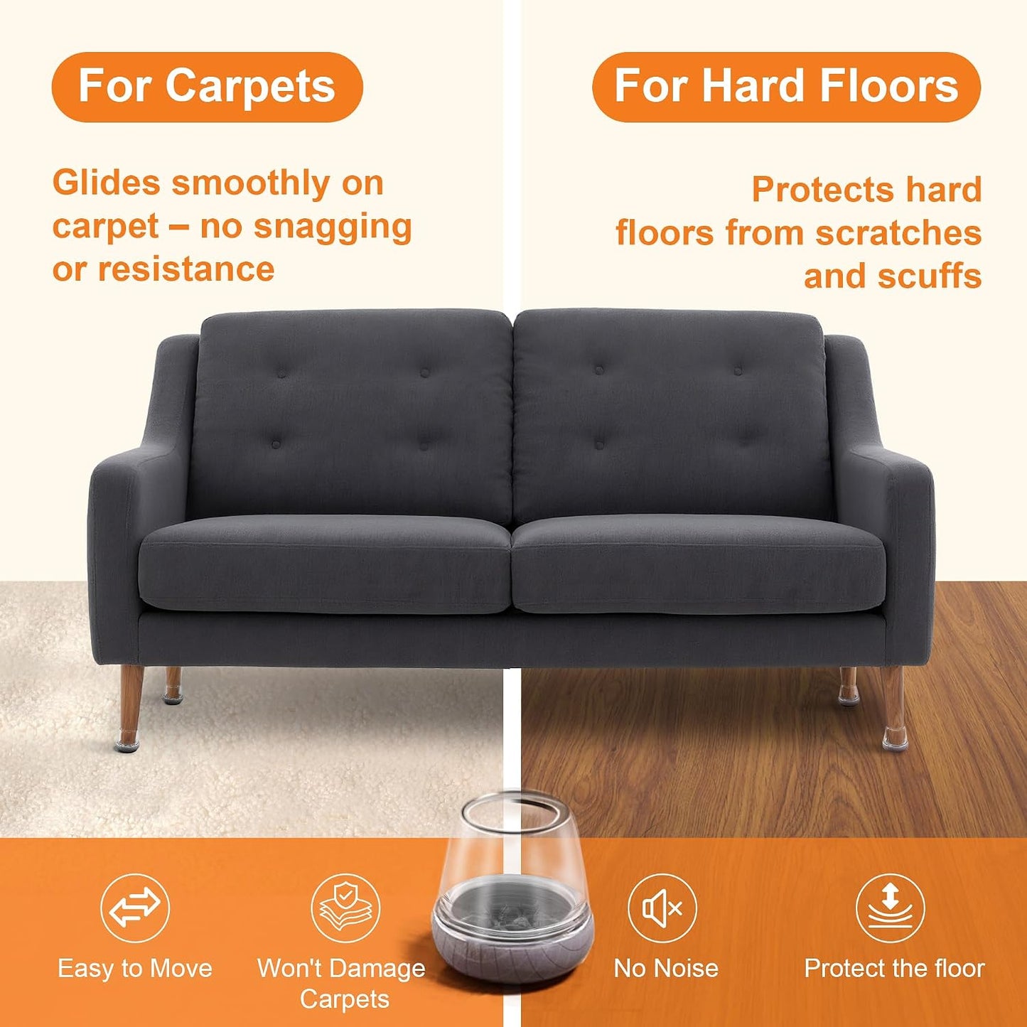 Protectores suelo para patas silla madera