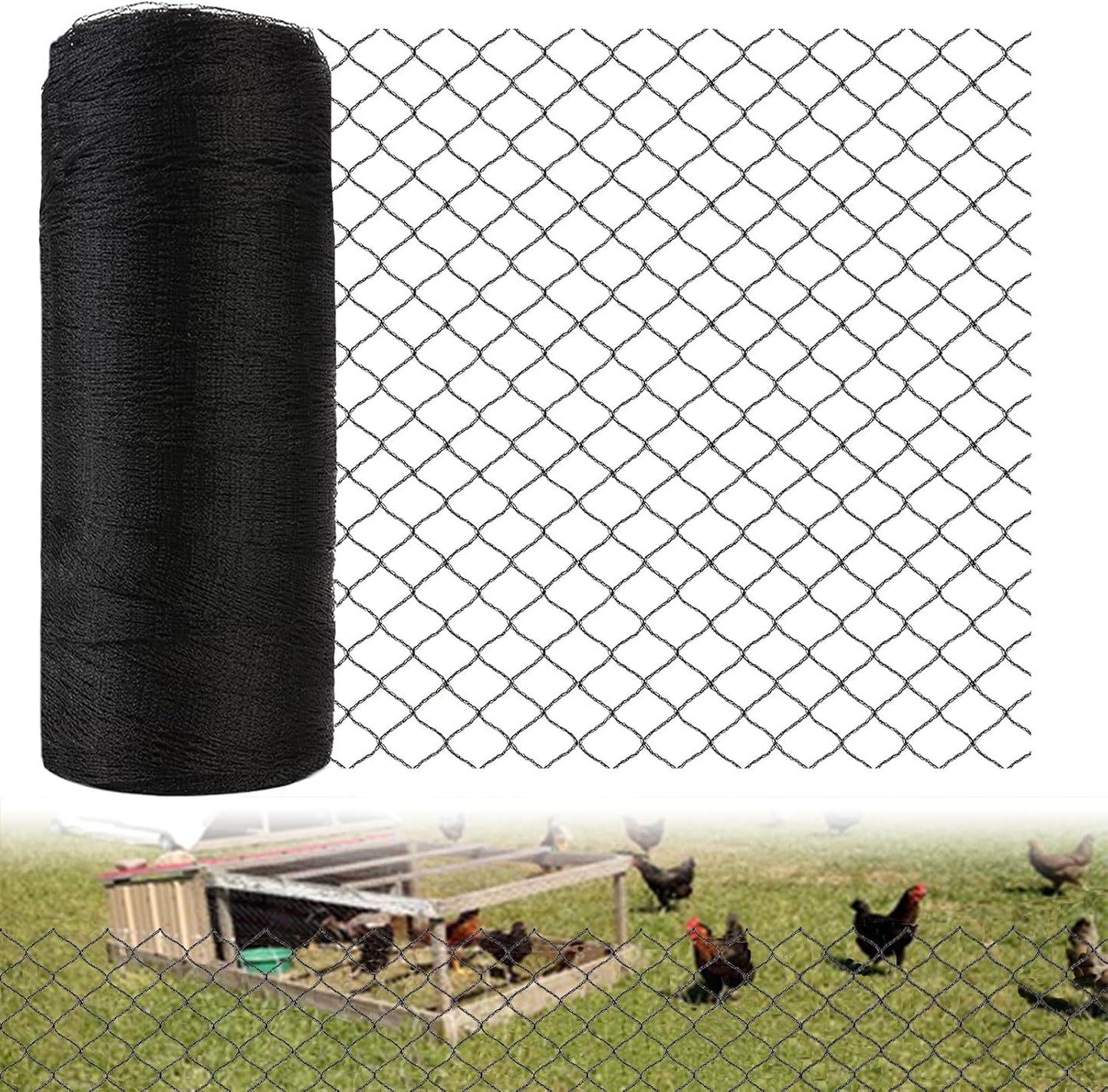 Red para gallinero 50x100ft malla 1pulg resistente pollos jardín
