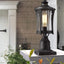 Lámpara poste exterior impermeable aluminio negro