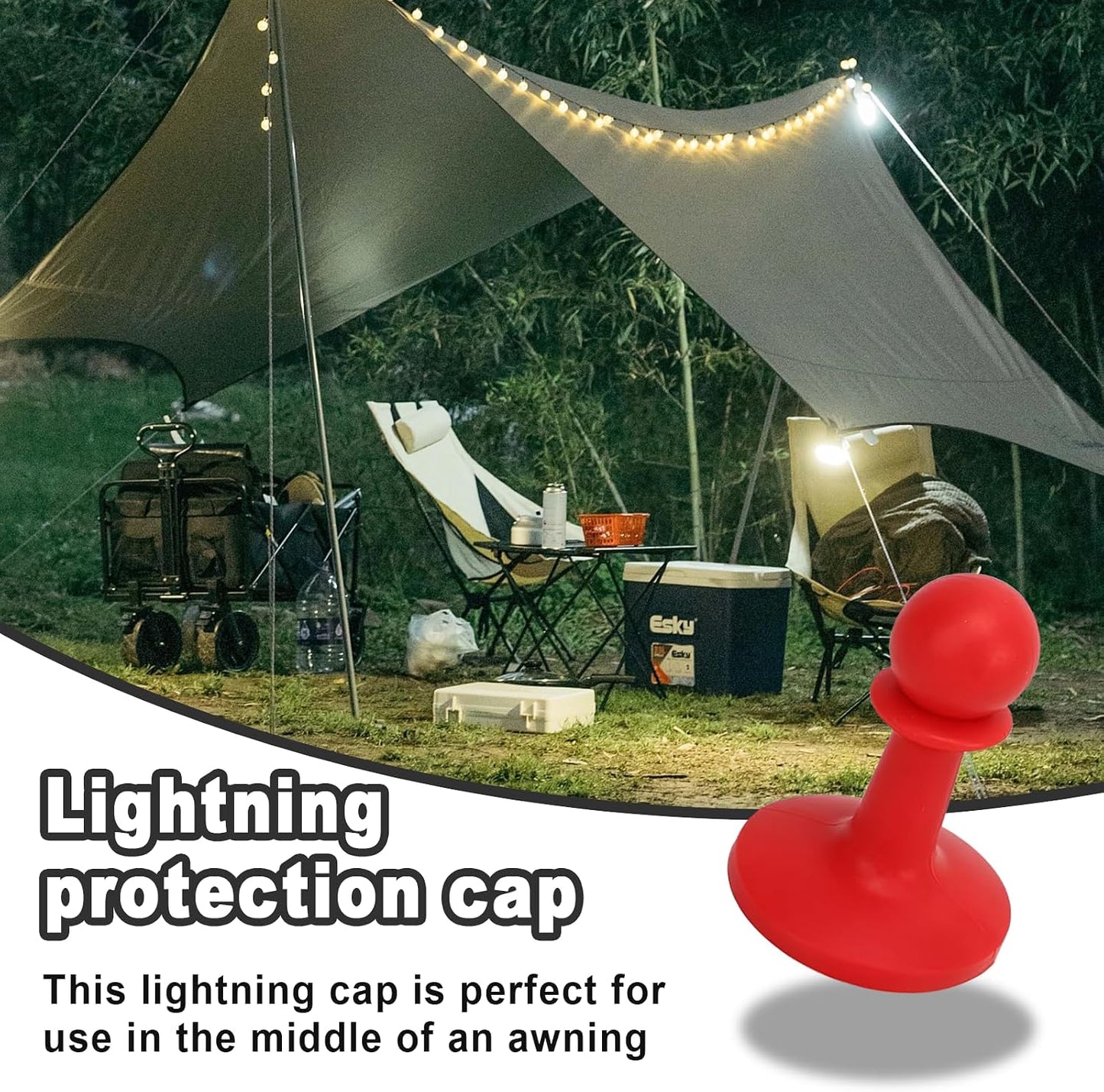 4 Tapas plástico rojas protector iluminación camping